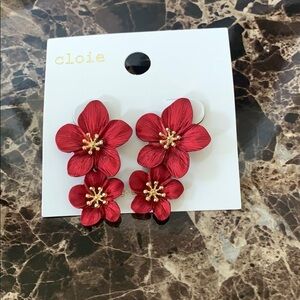 Earrings flowers red